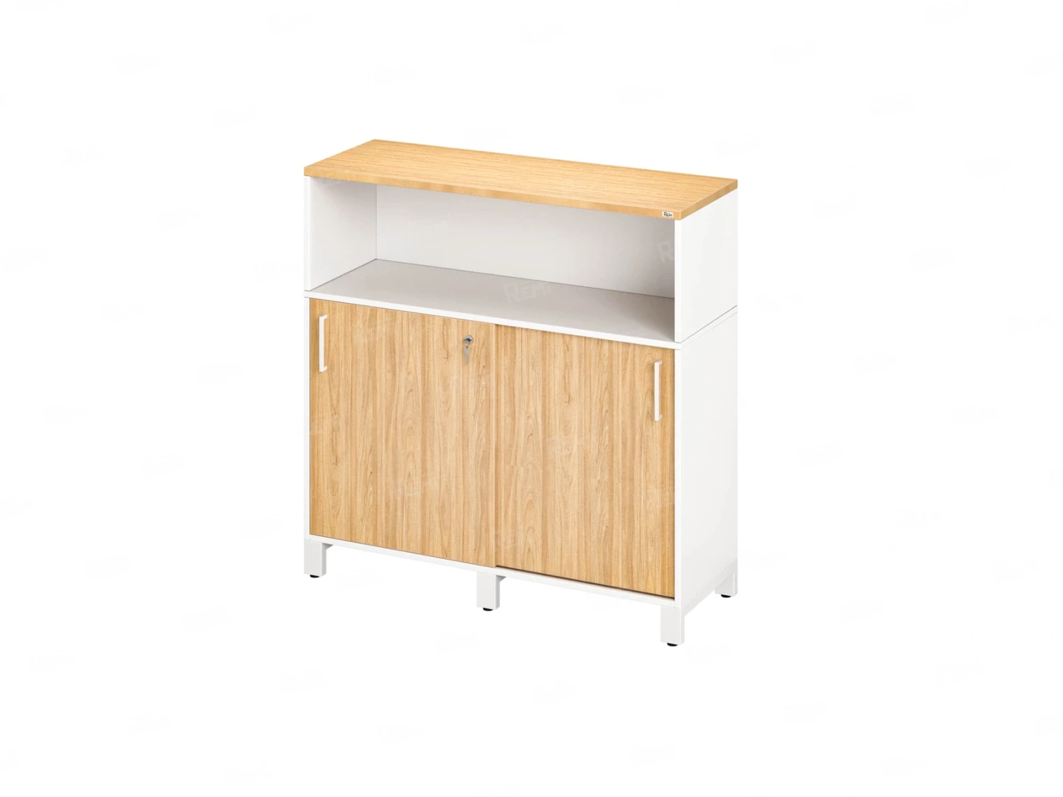 Шкаф-купе низкий, 2 полки с надстройкой 1200x420x1200 RM126-120x42 Вяз Швейцарский светлый/Белый