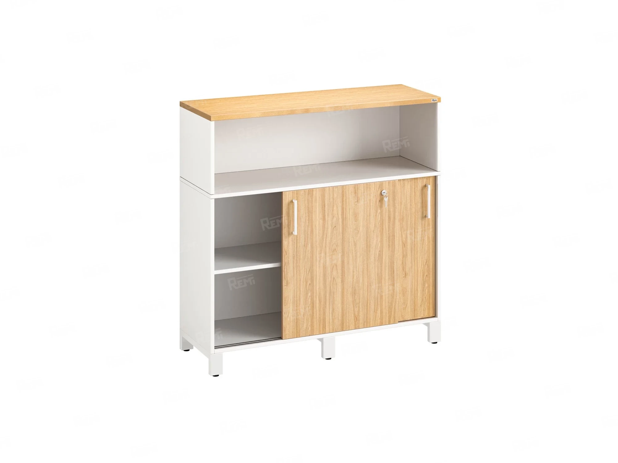 Шкаф-купе низкий, 2 полки с надстройкой 1200x420x1200 RM126-120x42 Вяз Швейцарский светлый/Белый