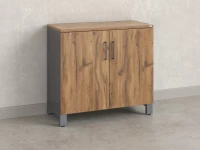 Шкаф низкий распашной, 2 уровня 900x420x850 RM147-90x42 Дуб Юстус/Серый