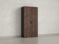 Шкаф распашной, регулируемые опоры, 5 уровней 900x420x1800 RM153-90x41 Дуб Апрельский шоколад/Черный