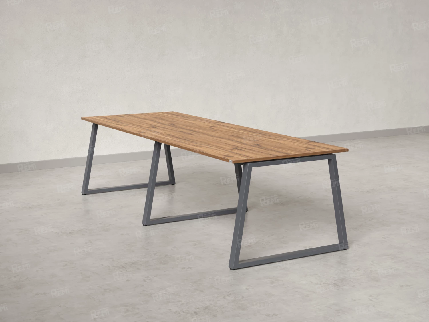 Cтол для переговоров, на A-обазном каркасе 2600x1650x750 RM083-260x165 Дуб Юстус/Серый