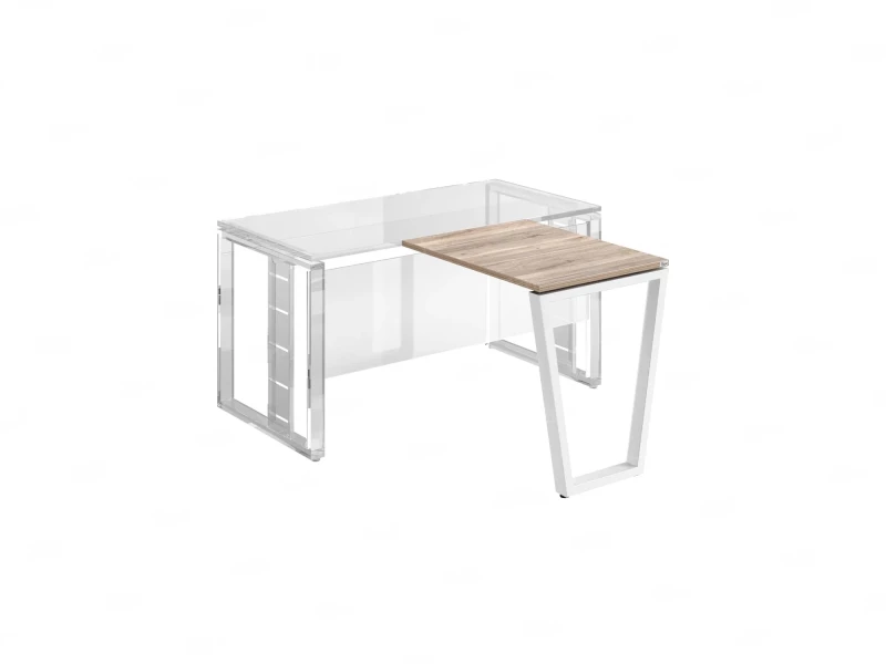 Брифинг прямой, с парящей столешнецей, на U-образном каркасе 1600x800x750 RM074-16x8 Дуб Маувелла/Белый