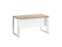 Стол прямой на О-образных опорах с металлическим экраном 1000x700x750 RM042-10x7 Дуб Маувелла/Белый