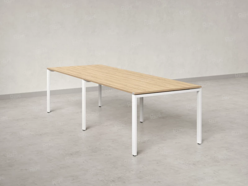 Cтол для переговоров, на П-образном каркасе 2200x1400x750 RM080-220x140 Вяз Швейцарский светлый/Белый