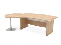 BRL RB069-255x150L Стол руководителя с брифингом левый 2550х1500х760 Акация/Белый