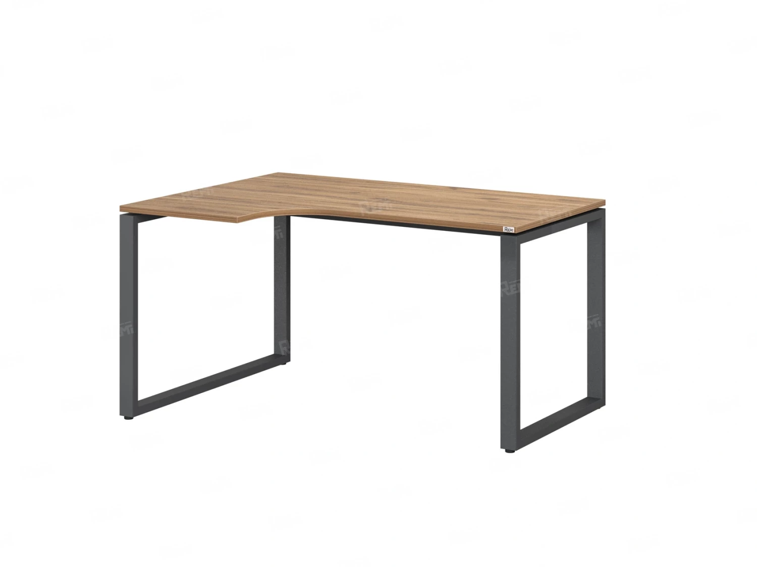 Стол угловой, О-опора, левый 1600x800/1000x750, RM055-16x8-10 Дуб Юстус/Серый