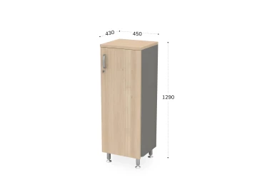 Шкаф закрытый узкий 3 уровня правый 450х430х1290 Акация/Серый RB047-45х43R Серый
