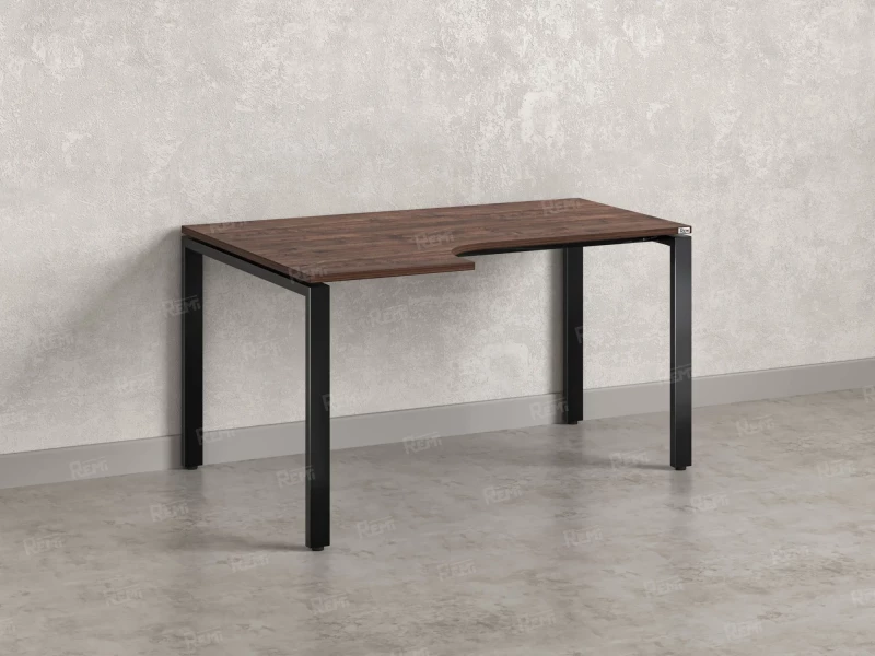 Стол угловой, П-опора, левый 1800x700/900x750, RM053-18x7-9 Дуб Апрельский шоколад/Черный