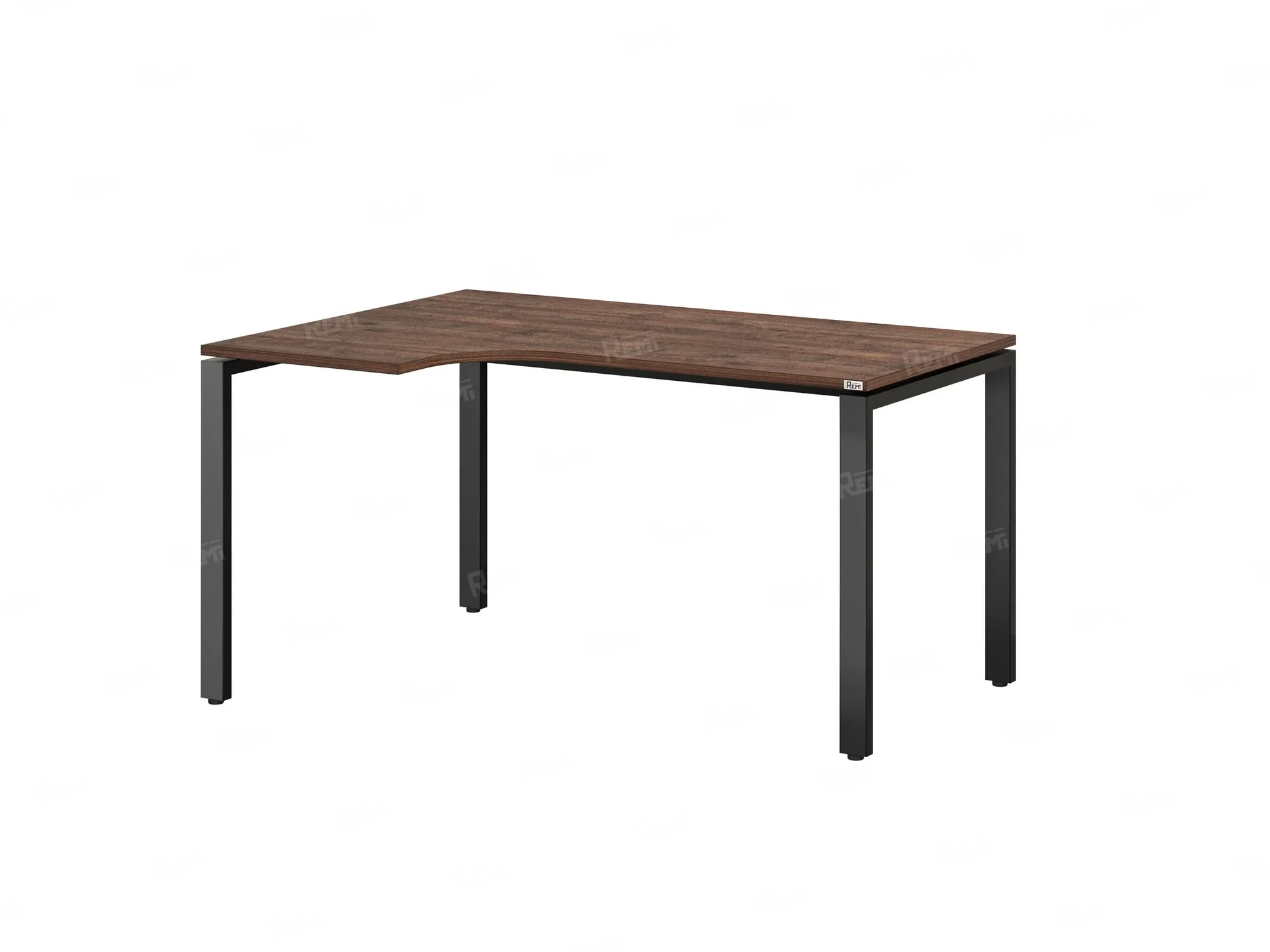 Стол угловой, П-опора, левый 1800x700/900x750, RM053-18x7-9 Дуб Апрельский шоколад/Черный