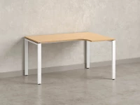 Стол угловой, П-опора, правый 1600x600/900x750, RM052-16x6-9 Вяз Швейцарский светлый/Белый