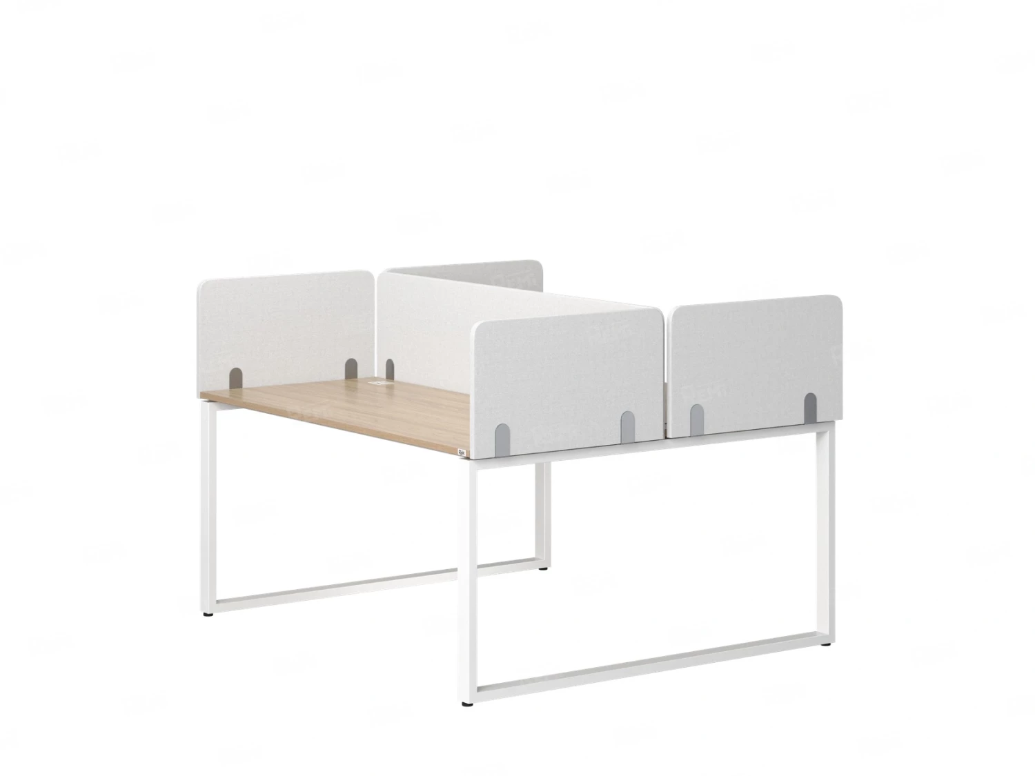 Бенч-система, 2 рабочих места, 5 тканевых экранов 1200x1600x750 RM169-3-12x16 Вяз Швейцарский светлый/Белый