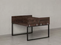 Бенч-система, 2 рабочих места, 5 ЛДСП экранов 1200x1200x750 RM169-4-12x12 Дуб Апрельский шоколад/Черный