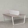 Бенч-система, 2 рабочих места, с одним тканевым экраном 1400x1600x750 RM172-1-14x16 Дуб Маувелла/Белый