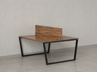 Бенч-система, 2 рабочих места, с одним экраном ЛДСП 1400x1200x750 RM172-2-14x12 Дуб Юстус/Черный