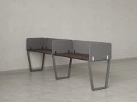 Бенч-система в 1 ряд, 2 рабочих места 5 тканевых экранов 2000x800x750 RM174-1-20x8 Дуб Апрельский шоколад/Серый