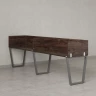 Бенч-система в 1 ряд, 2 рабочих места 5 ЛДСП экранов 2700x700x750 RM174-2-27x7 Дуб Апрельский шоколад/Серый