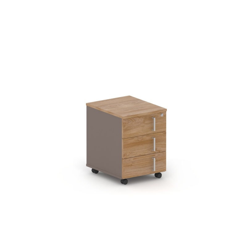 Тумба 3 ящика RAC020а, правая 40,8x50x55,7см Акация Шеффилд/Серый камень, Серия Аккорд | Accord