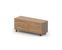 Тумба мобильная RACR007 137x47x57,4 Акация Шеффилд/Серый камень, Серия Аккорд Директор | Accord Director