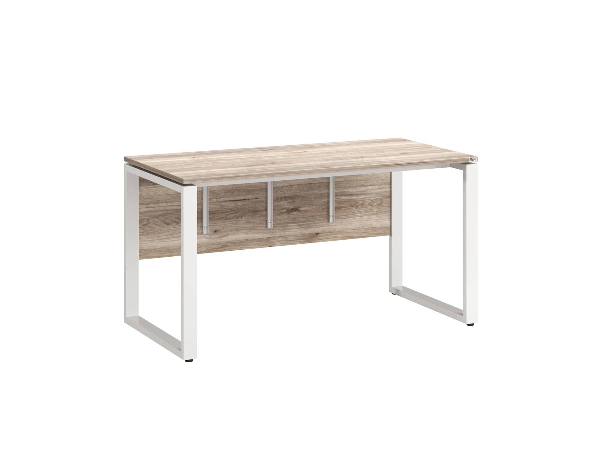 Стол прямой, О-опоры, экран ЛДСП,парящая стол-ца 1600x700x750 RM008-16x7 Дуб Маувелла/Белый
