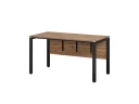 Стол прямой, П-опоры, экран ЛДСП,парящая стол-ца 1000x800x750 RM007-10x8 Дуб Юстус/Черный