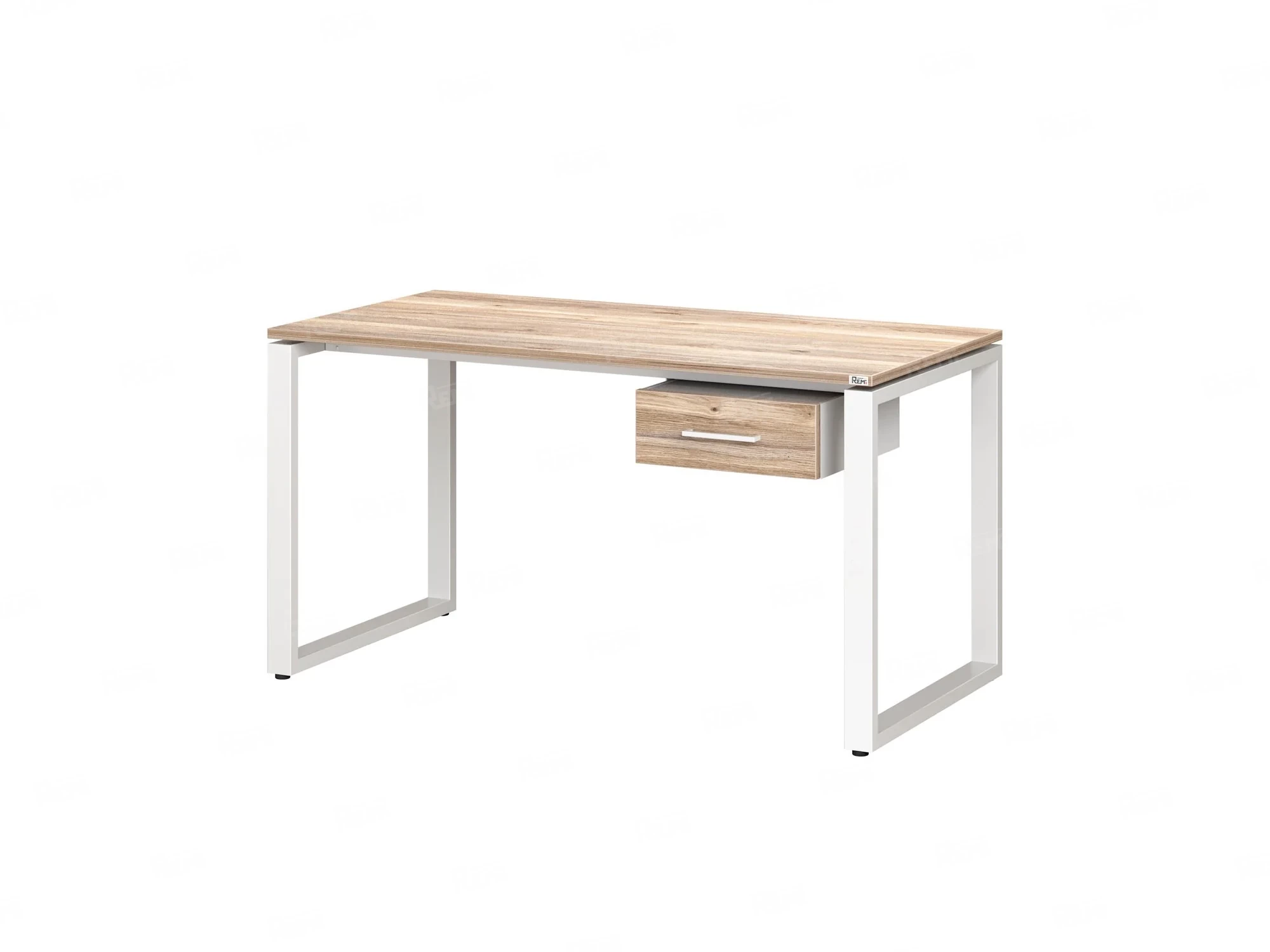 Стол прямой с подвесной тумбой, О-опора 2000x700x750 RM036-20x7 Дуб Маувелла/Белый
