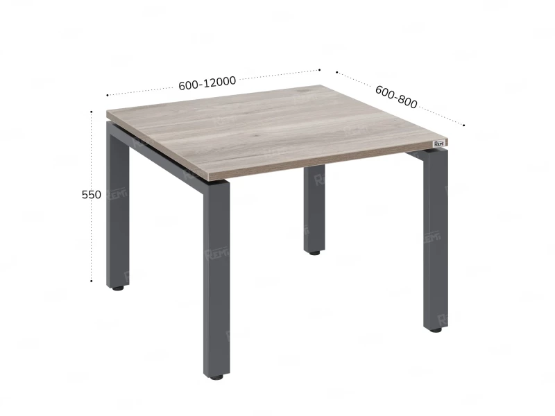 Журнальный стол с полкой 900x700x550 RM183-9x7 Дуб Маувелла/Серый