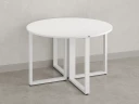 Круглый стол на О-образных опорах 1400x1400x750 RM187-14x14 Белый/Белый