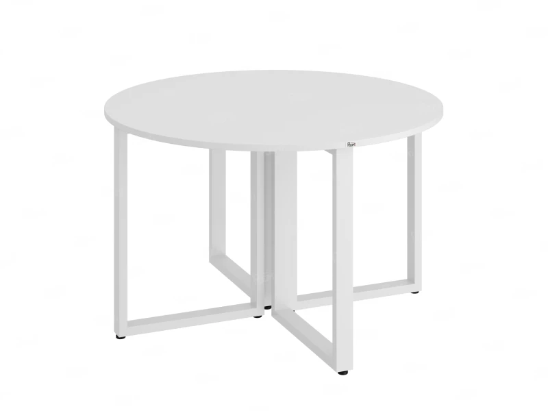 Круглый стол на О-образных опорах 1400x1400x750 RM187-14x14 Белый/Белый