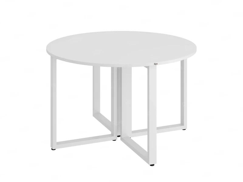 Круглый стол на О-образных опорах 1400x1400x750 RM187-14x14 Белый/Белый