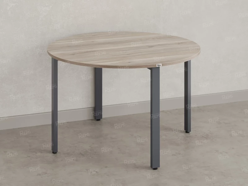 Круглый стол на П-образных опорах 1200x1200x750 RM186-12x12 Дуб Маувелла/Серый
