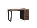 Стол прямой с тумбой на U-образных опоре, правый 1600x700x750 RM101-16x7 Дуб Апрельский шоколад/Черный