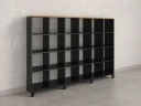 Стеллаж, 24 ячейки 2250х370х1620 RM141-225x37 Дуб Юстус/Черный
