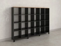 Стеллаж, 24 ячейки 2250х370х1620 RM141-225x37 Дуб Юстус/Черный