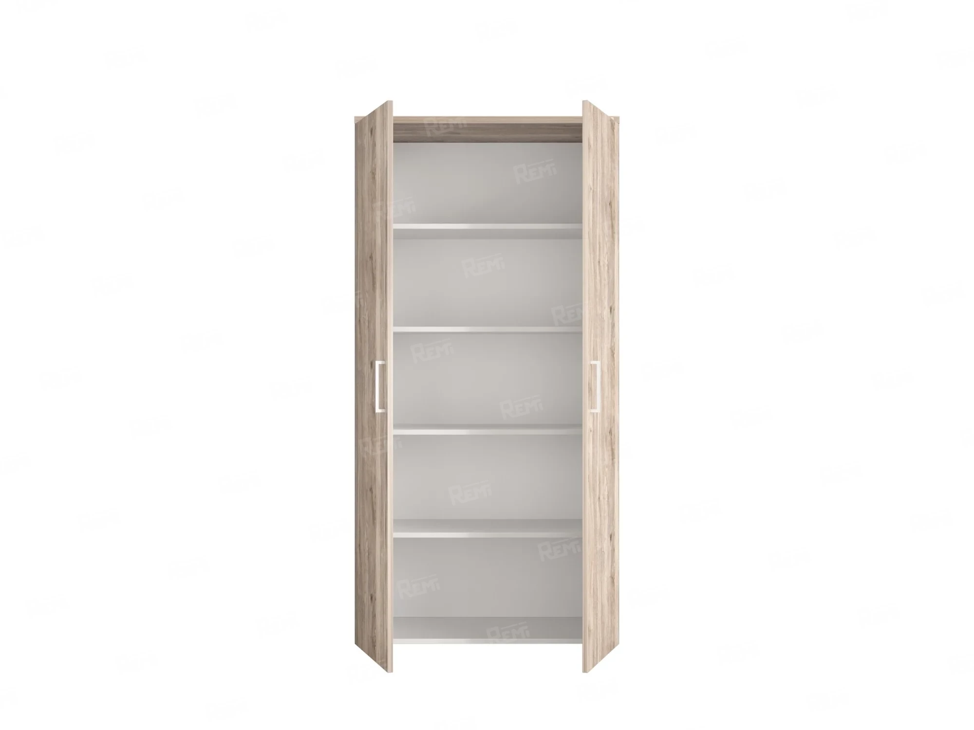 Шкаф распашной, регулируемые опоры, 5 уровней 900x420x1800 RM153-90x41 Дуб Маувелла/Белый