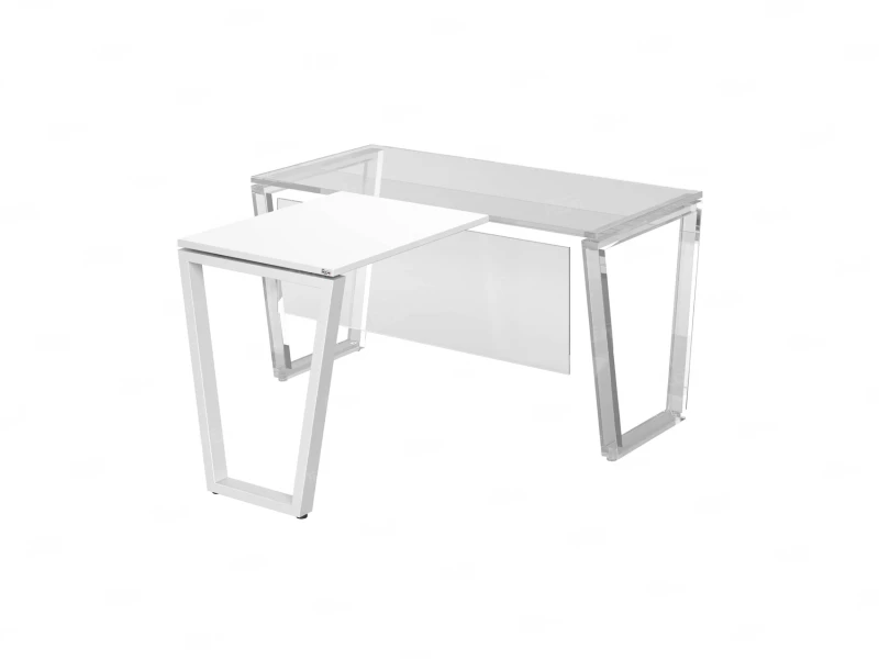 Брифинг прямой, с парящей столешнецей, на U-образном каркасе 1200x600x750 RM074-12x6 Белый/Белый