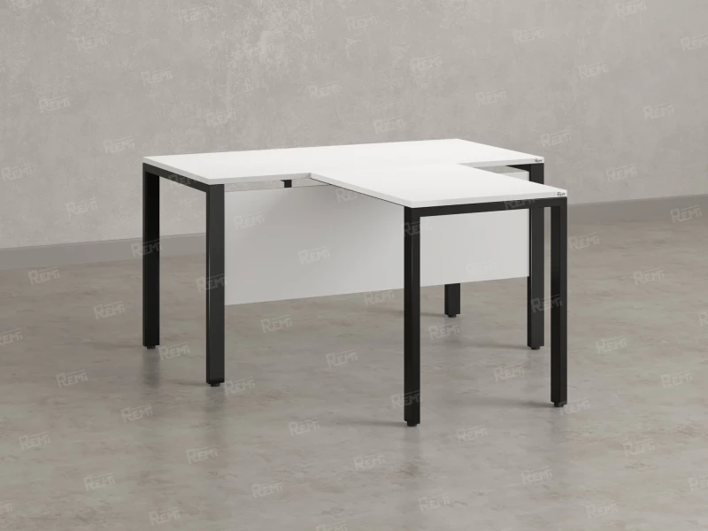 Стол с брифингом на П-образных опорах с экраном ЛДСП RM044-16x6 1600x2200x750 Белый/Черный