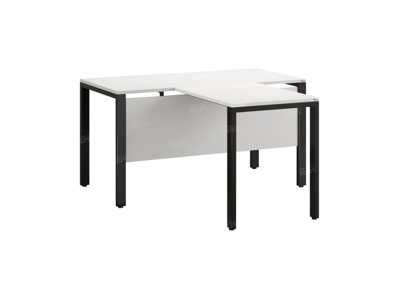 Стол с брифингом на П-образных опорах с экраном ЛДСП RM044-16x6 1600x2200x750 Белый/Черный