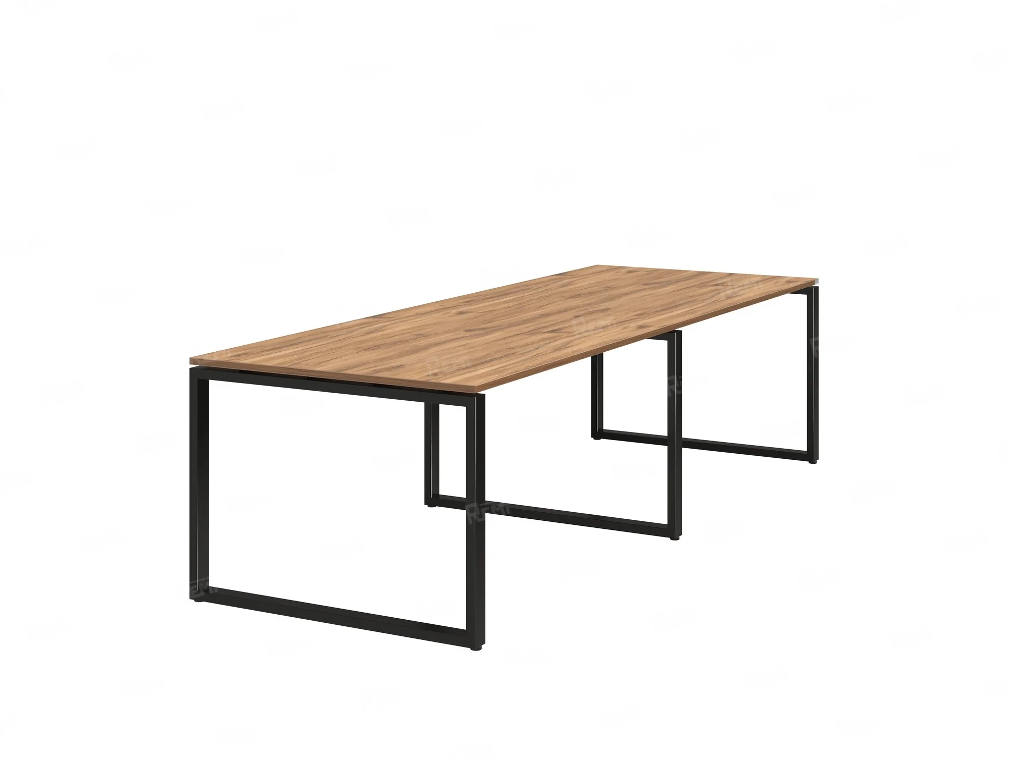 Cтол для переговоров, на О-обазном каркасе 2200x1450x750 RM081-220x145 Дуб Юстус/Черный