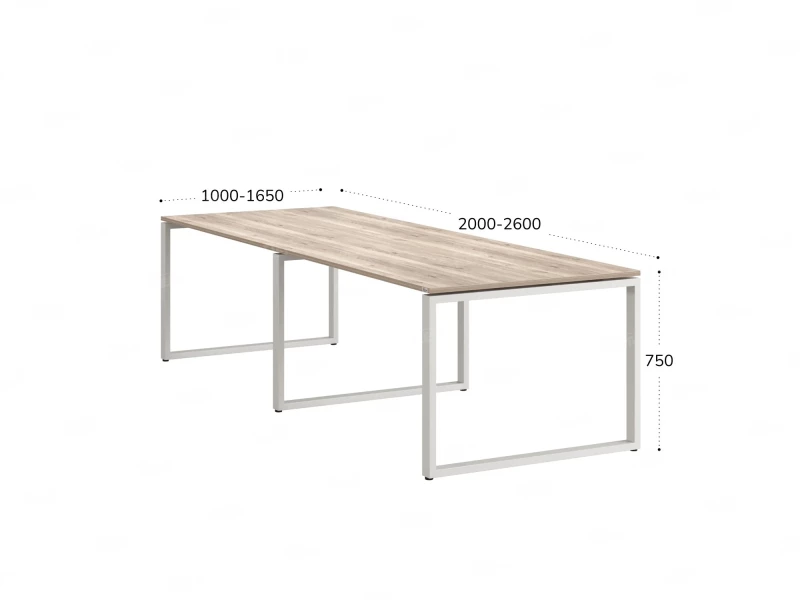 Cтол для переговоров, на О-обазном каркасе 2300x1450x750 RM081-230x145 Дуб Маувелла/Белый