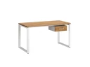 Стол прямой с подвесной тумбой, О-опора 1800x800x750 RM036-18x8 Дуб Юстус/Белый