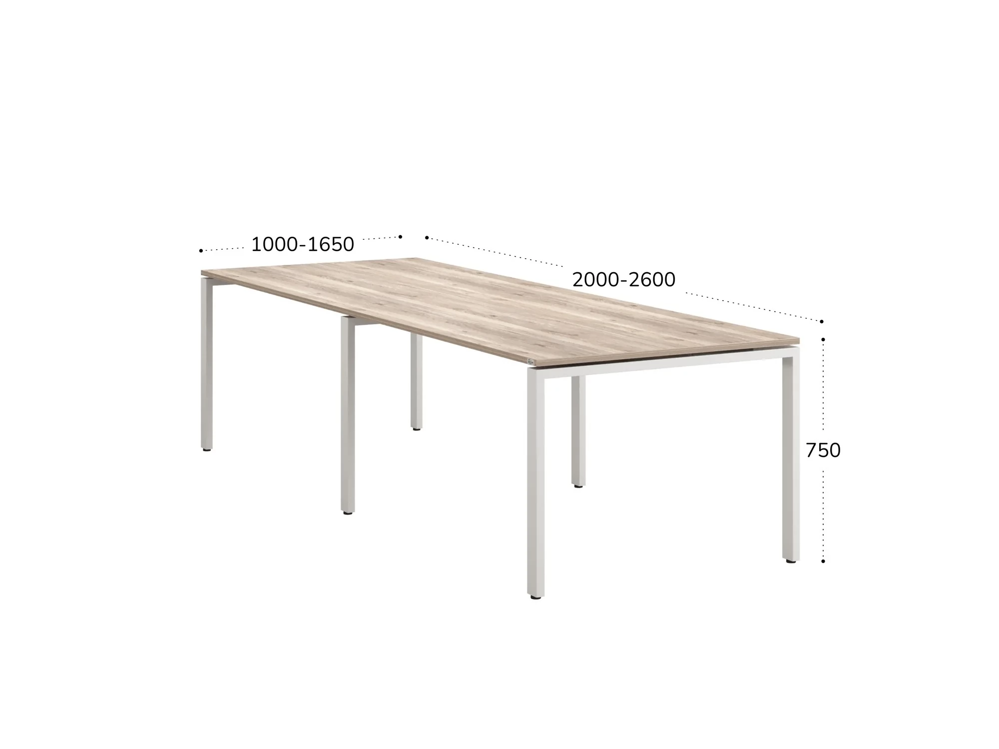 Cтол для переговоров, на П-образном каркасе 2400x1250x750 RM080-240x125 Дуб Маувелла/Белый