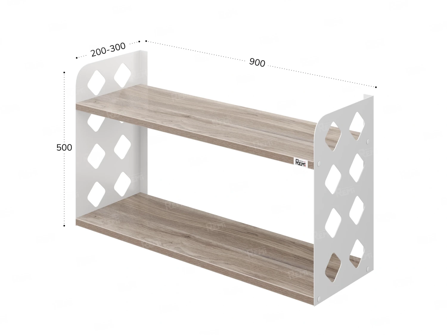 Полка настенная 900x300x500 RM192-90x30 Дуб Маувелла/Белый