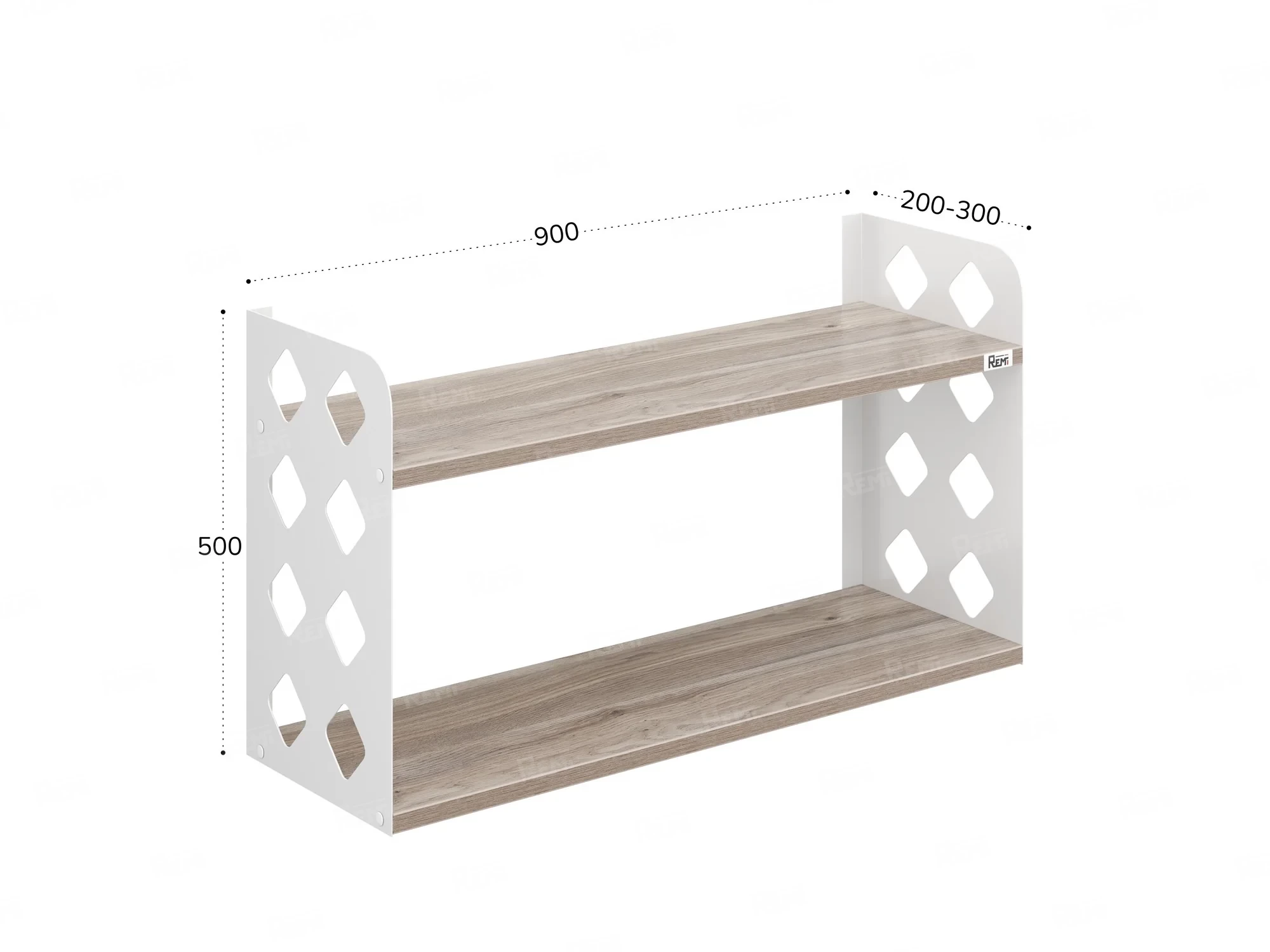 Полка настенная 900x300x500 RM192-90x30 Дуб Маувелла/Белый