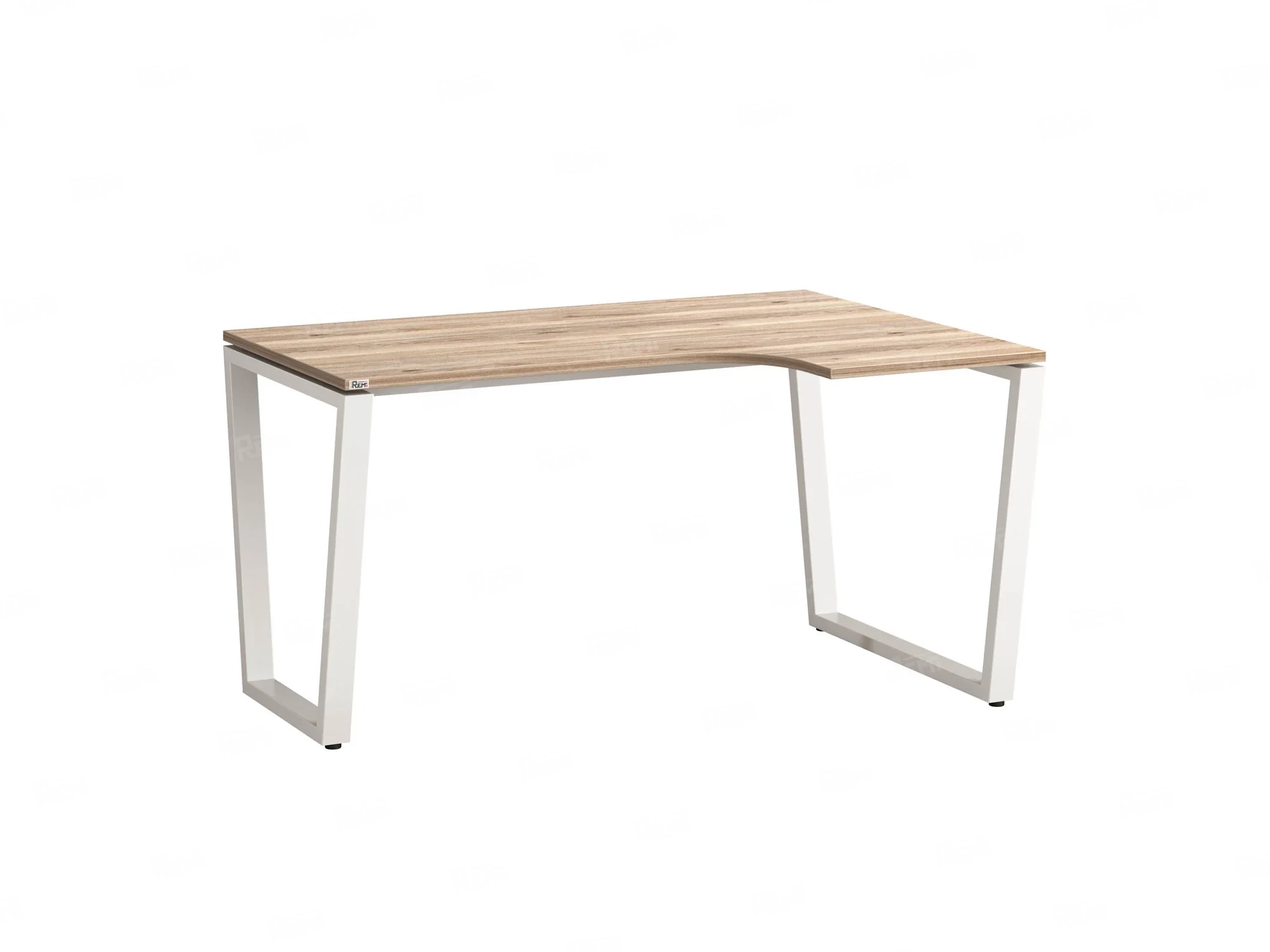 Стол угловой, U-опора, правый 1600x700/900x750, RM050-16x7-9 Дуб Маувелла/Белый