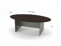 BRL RB007-220х120 Конференц-стол овальный 2200х1200х740 Венге/Серый вулкан-кий