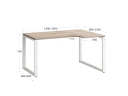 Стол угловой, О-опора, правый 1400x700/900x750, RM054-14x7-9 Дуб Маувелла/Белый