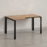 Стол угловой, П-опора, левый 1400x800/1000x750, RM053-14x8-10 Дуб Юстус/Черный