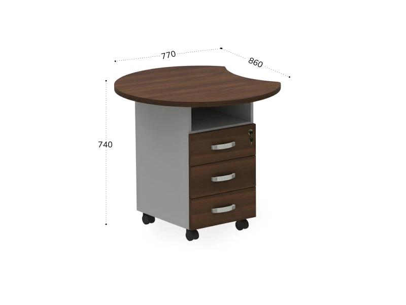 BRL RB088-77х86L Тумба приставная левая 770х860х740 Орех Вармия/Серый вулканический