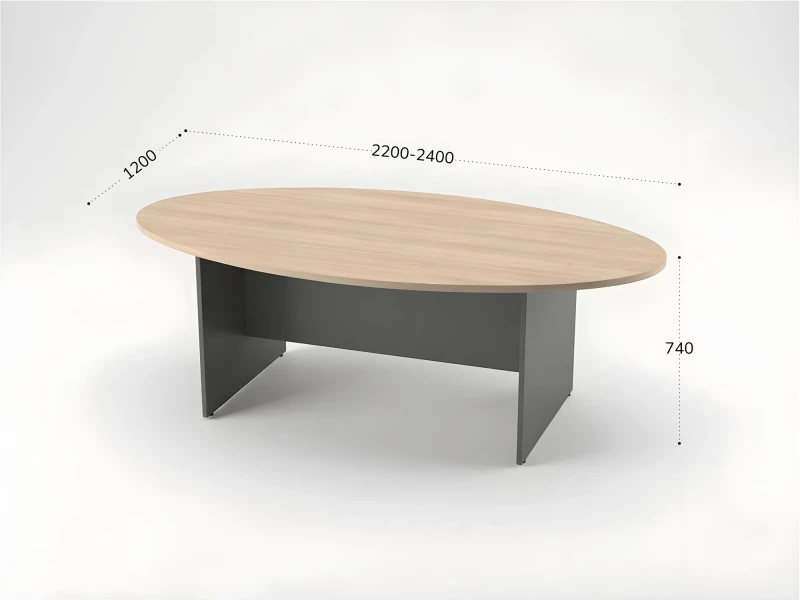 BRL RB007-220х120 Конференц-стол овальный 2200х1200х740 Акация/Серый вулкан-кий
