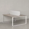 Бенч-система, 2 рабочих места, с одним тканевым экраном 1400x1600x750 RM169-1-14x16 Дуб Маувелла/Белый